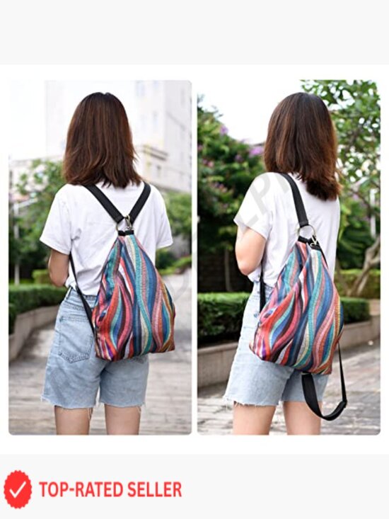 Bohemian Daypack Backpack for Women, Fashion Casual Small Backpack Purse with